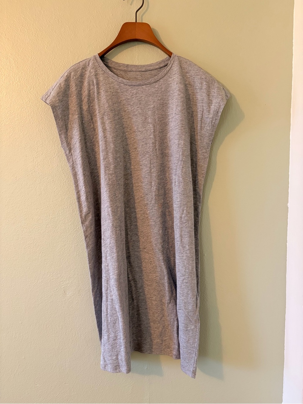 NWOT Eileen Fisher Soft Heather Gray Organic Cotton T-Shirt Dress